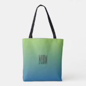 Limoen Blue Gradient aangepaste monogram zakken Tote Bag (Achterkant)