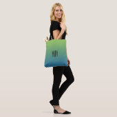 Limoen Blue Gradient aangepaste monogram zakken Tote Bag (Op model)