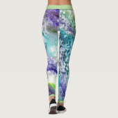 Limoen Blue Ice Abstract Design Leggings (Achterkant)