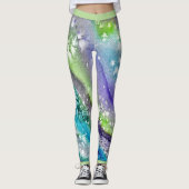 Limoen Blue Ice Abstract Design Leggings (Voorkant)
