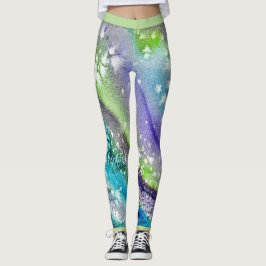 Limoen Blue Ice Abstract Design Leggings