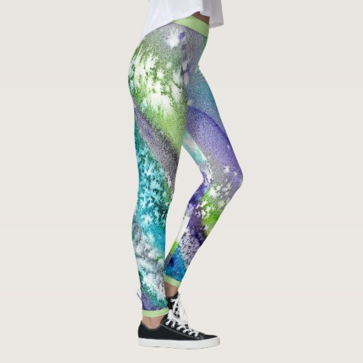 Limoen Blue Ice Abstract Design Leggings (Rechts)