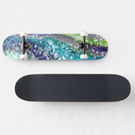 Limoen Blue Ice Abstract Persoonlijk Skateboard (Horizontaal)
