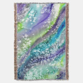 Limoen Blue Ice Abstracte Waterverf Deken (Voorkant Verticaal)