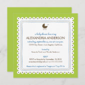 Limoen/Blue Precious Custom Baby shower Invitation Kaart (Voorkant / Achterkant)