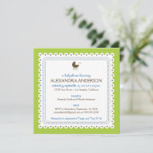 Limoen/Blue Precious Custom Baby shower Invitation Kaart (Staand voorkant)