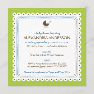 Limoen/Blue Precious Custom Baby shower Invitation Kaart