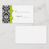 Limoen Bow Damask Wedding Plaatskaarten Plaatskaartje (Voorkant / Achterkant)