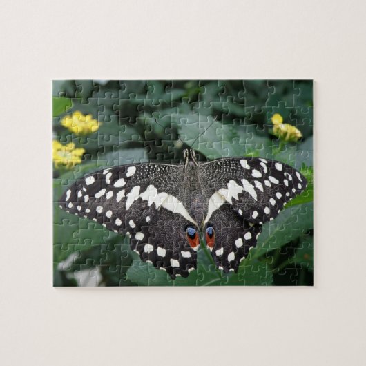 Limoen Butterfly en Flowers Puzzle Legpuzzel (Horizontaal)