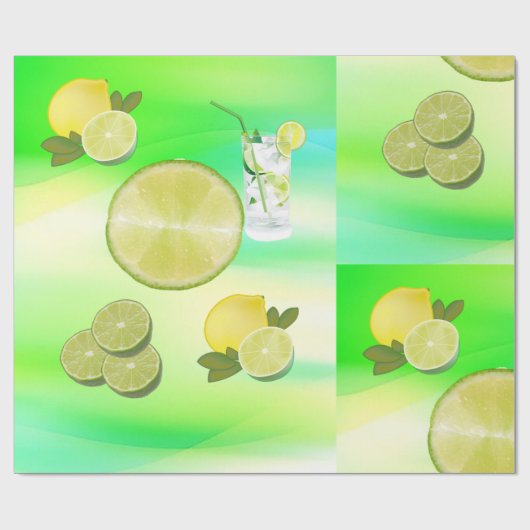 Limoen Cadeaupapier (Vlak)