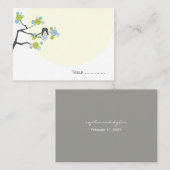 Limoen Cherry Blossom Love Bird Wedplace Card Plaatskaartje (Voorkant / Achterkant)