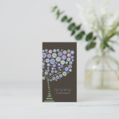 Limoen Chocolade Paars Retro Tree Visitekaartje (Staand voorkant)