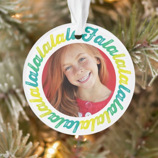 Limoen Circle Falalalala Bold script Kerstmis Ornament (Boom)