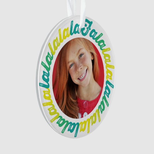 Limoen Circle Falalalala Bold script Kerstmis Ornament (voorkant)