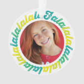 Limoen Circle Falalalala Bold script Kerstmis Ornament (voorkant)