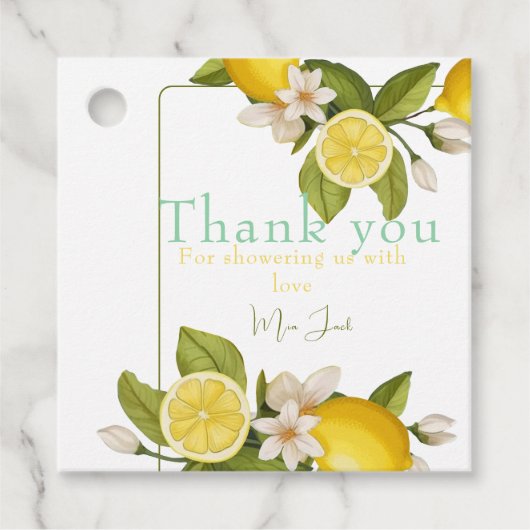 Limoen citrus Baby shower Bedankjes Labels (Voorkant)