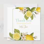 Limoen citrus Baby shower Bedankkaart (Voorkant)