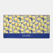 Limoen Citrus Blauw Mediterraan Persoonlijk Bureaumat (Voorkant)
