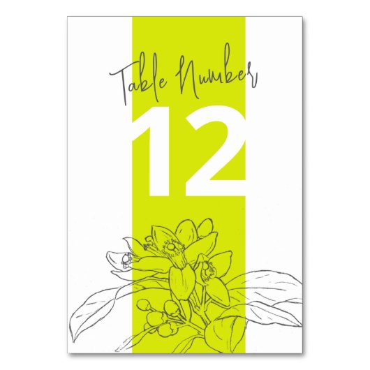 Limoen Citrus bloesem grijs potlood wit bruiloft Kaart (Voorkant)