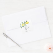 Limoen citrus - bruiloft dankkaart vierkante sticker (Envelop)