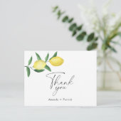 Limoen citrus - bruiloft thank you kaart (Staand voorkant)