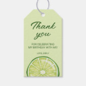 Limoen Citrus Fruit Custom Verjaardag Dank u Cadeaulabel (Voorkant)