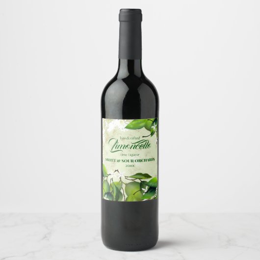 Limoen Citrus Fruit Lemoncello Wijn Etiket (Voorkant)