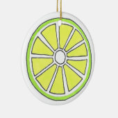 Limoen Citrus Fruit Slice uit Florida verfrissen Keramisch Ornament (Rechts)