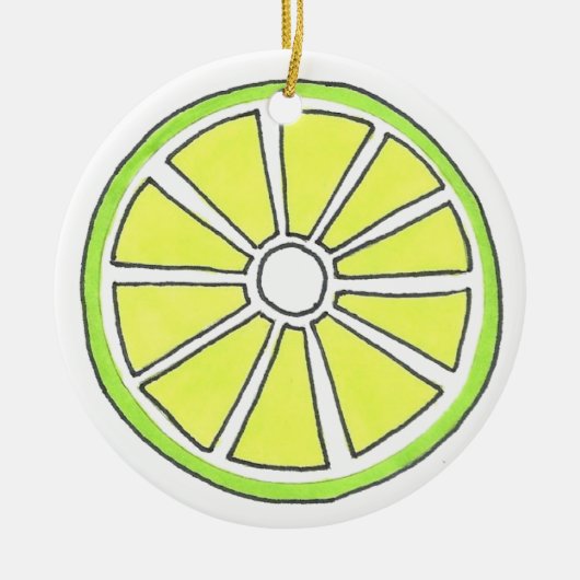 Limoen Citrus Fruit Slice uit Florida verfrissen Keramisch Ornament (Voorkant)