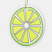 Limoen Citrus Fruit Slice uit Florida verfrissen Keramisch Ornament (Links)
