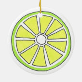 Limoen Citrus Fruit Slice uit Florida verfrissen Keramisch Ornament (Achterkant)