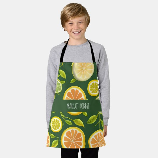 Limoen Citrus Groene Waterverf Patroon Schort (Gedragen)