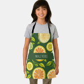 Limoen Citrus Groene Waterverf Patroon Schort (Insitu)