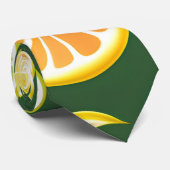 Limoen Citrus Groene Waterverf Patroon Stropdas (Opgerold)