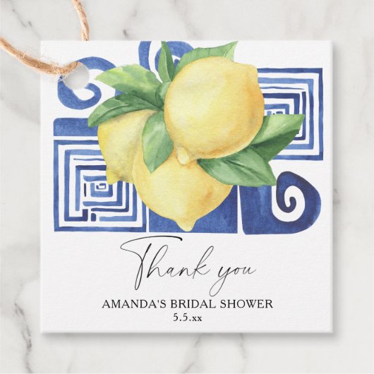 Limoen Citrus - Huwelijk Bedankt Bedankjes Labels (Voorkant)