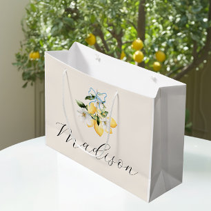 Limoen Citrus Italiaans Huwelijk Script Naam Aange Groot Cadeauzakje