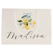 Limoen Citrus Italiaans Huwelijk Script Naam Aange Groot Cadeauzakje (Achterkant)
