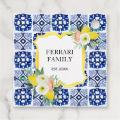 Limoen Citrus Italiaans Mediterraan Tegels Patroon Bedankjes Labels (Achterkant)