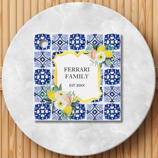 Limoen Citrus Italiaans Mediterraan Tegels Patroon Bedankjes Labels