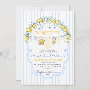 Limoen Citrus Knijp Baby Shower Jongenskleren Boog Kaart