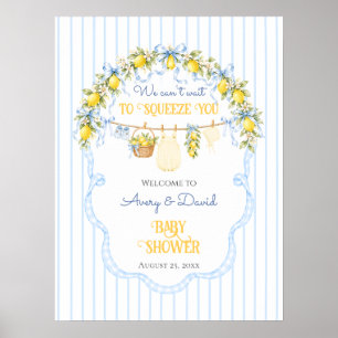 Limoen Citrus Knijp Baby Shower Jongenskleren Boog Poster