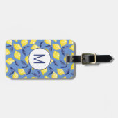 Limoen Citrus Mediterraan Monogram Bagagelabel (Voorkant horizontaal)