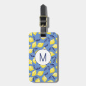Limoen Citrus Mediterraan Monogram Bagagelabel (Voorkant verticaal)