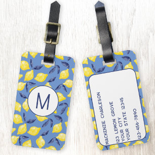 Limoen Citrus Mediterraan Monogram Bagagelabel