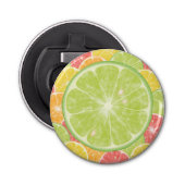 Limoen Citrus Slices Button Flesopener (Voorkant)