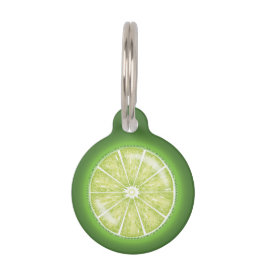 Limoen Citrus Vrucht Schijf Met Huisdier Info Huisdierpenning