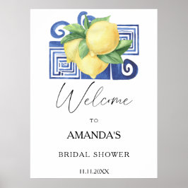 Limoen Citrus - welkomstbord voor bruidsdouche Poster
