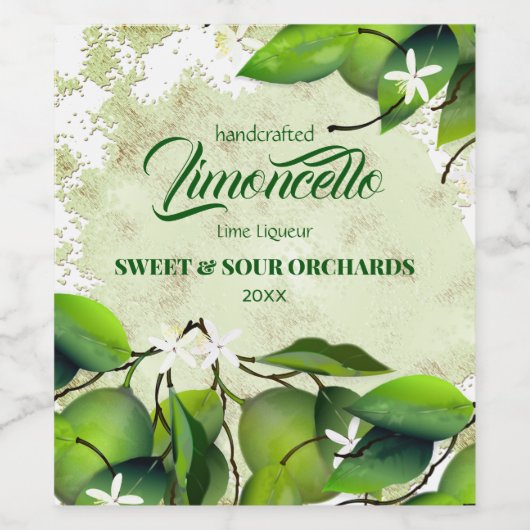 Limoen Citrusfruit Lemoncello Wijn Etiket (Enkel label)