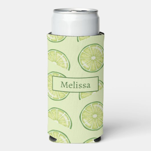 Limoen Citrusvruchten illustraties met aangepaste Seltzer Blikjeskoeler (Seltzer Voorkant)