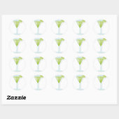 Limoen-cocktail Ronde Sticker (Vel)